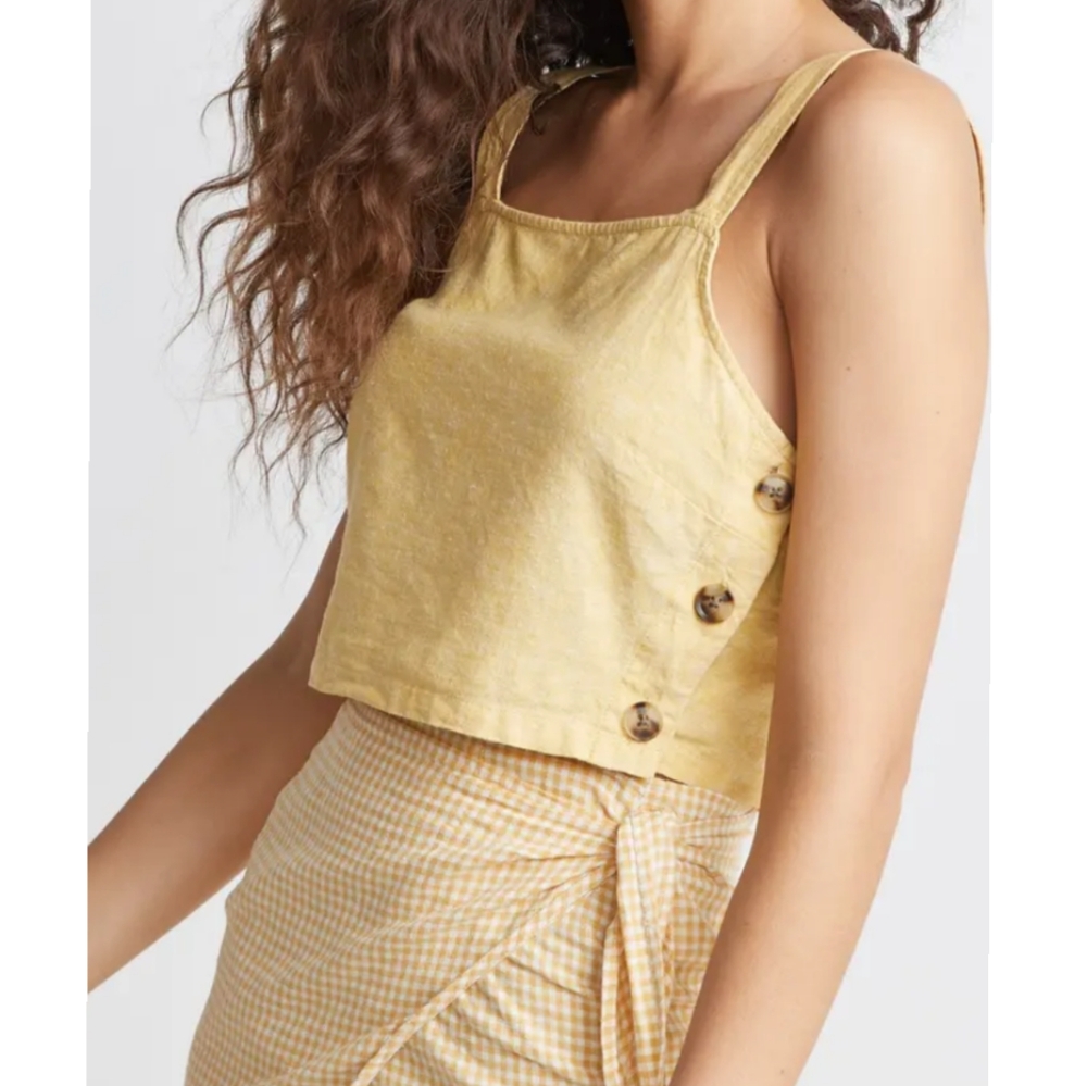 Marine Layer Cropped Side Button Tank
